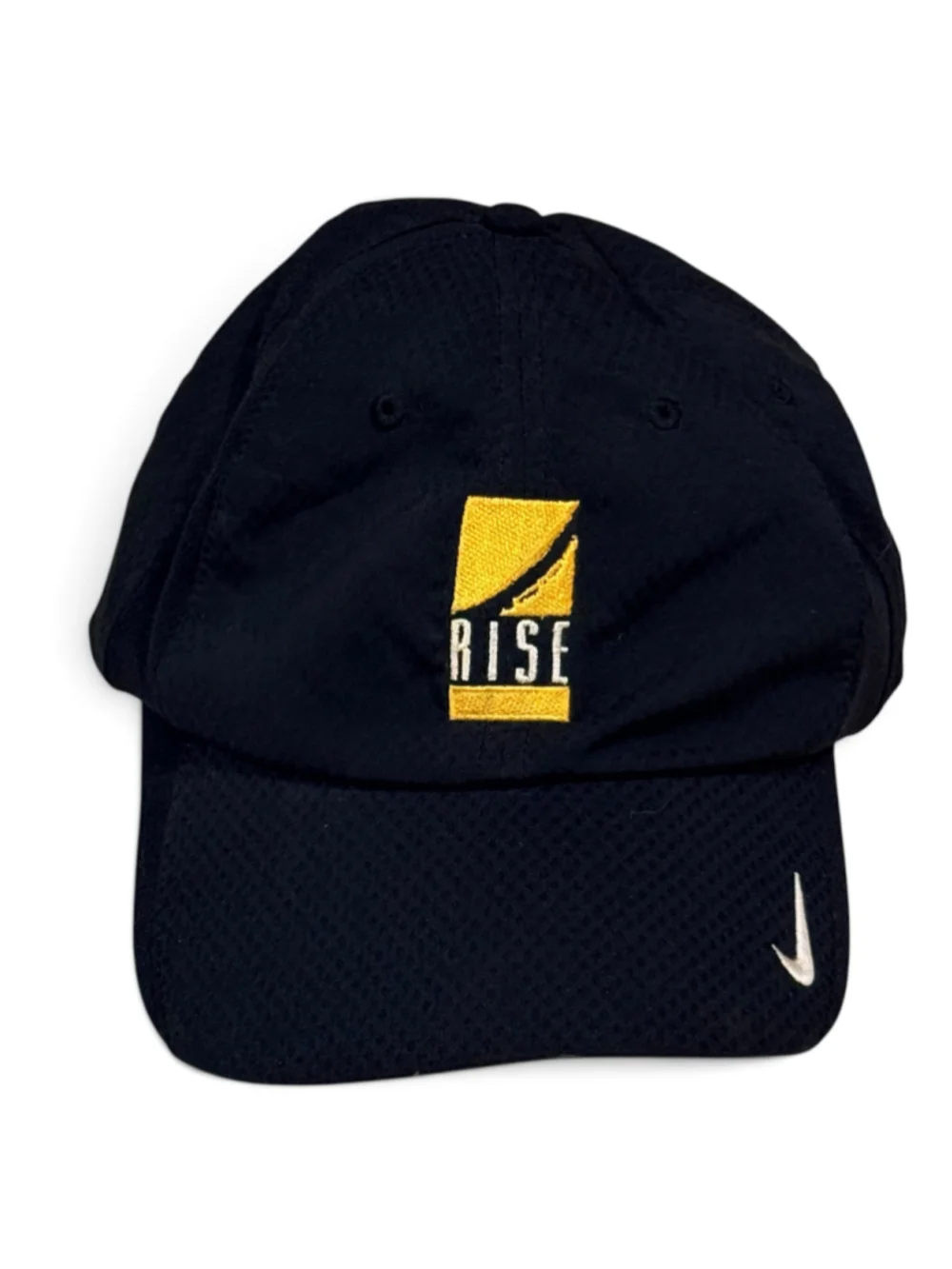 Vintage Y2K Nike Golf RISE Black Strapback Hat Cap Swoosh One Size